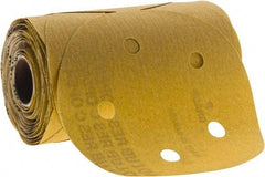 Norton - 5" Diam, 240 Grit Aluminum Oxide Adhesive PSA Disc - Very Fine Grade, Gold, C Weighted Backing, Flexible - Eagle Tool & Supply