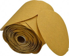 Norton - 6" Diam, 60 Grit Aluminum Oxide Adhesive PSA Disc - Coarse Grade, Gold, C Weighted Backing, Flexible - Eagle Tool & Supply
