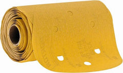 Norton - 6" Diam, 220 Grit Aluminum Oxide Adhesive PSA Disc - Fine Grade, Gold, C Weighted Backing, Flexible - Eagle Tool & Supply
