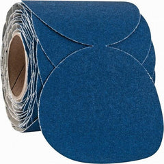 Norton - 6" Diam, 60 Grit Zirconia Alumina Adhesive PSA Disc - Coarse Grade, Blue, F Weighted Backing, Flexible - Eagle Tool & Supply