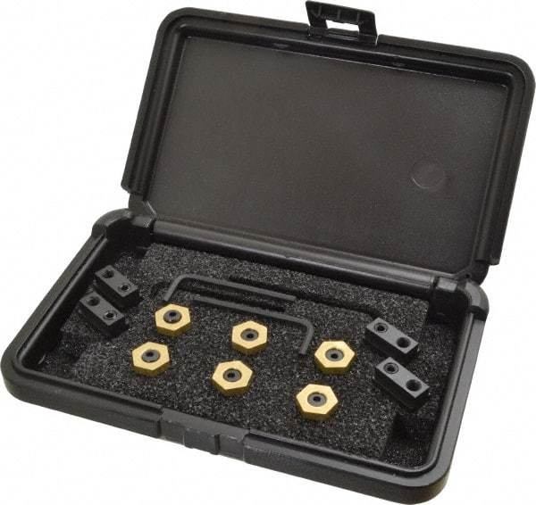 Mitee-Bite - 12 Piece Fixture Clamp T-Slot Kit with 1" Step Block, 3/8" T-Slot & 1/4-20 Stud Thread - 0.19" Nut Width - Eagle Tool & Supply