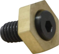 Mitee-Bite - 13/16" Brass Hex, 3/8-16 Stud Thread, Symmetrical Hex Clamp - 1/4" Hex Height, 2,000 Lb Holding Force, Hardened Steel Stud, 23/32" Long Thread, 20.8 Ft/Lb Torque, 10 Clamps - Eagle Tool & Supply