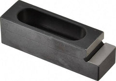 Mitee-Bite - 5/16" Stud, Stainless Steel, Plain Strap Clamp - 1.11" Travel, 2-1/2" OAL x 3/4" Wide x 3/4" High, Stepped Nose - Eagle Tool & Supply
