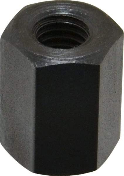 TE-CO - M8x1.25 Metric Coarse, 19mm OAL Steel Standard Coupling Nut - Black Oxide Coated, 14mm Width Across Flats - Eagle Tool & Supply