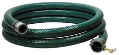 Alliance Hose & Rubber - -10 to 130°F, 6" Inside x 6.8" Outside Diam, PVC Liquid Suction & Discharge Hose - Green, 20' Long, 40 psi Working Pressure, 28 Vacuum Rating - Eagle Tool & Supply