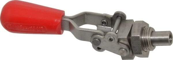 De-Sta-Co - 200 Lb Load Capacity, Mounting Plate Base, Stainless Steel, Standard Straight Line Action Clamp - 0.39" Plunger Diam, Straight Handle - Eagle Tool & Supply