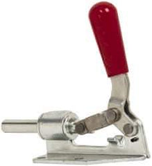 De-Sta-Co - 300 Lb Load Capacity, Flanged Base, Carbon Steel, Standard Straight Line Action Clamp - 4 Mounting Holes, 0.27" Mounting Hole Diam, 0.44" Plunger Diam, Straight Handle - Eagle Tool & Supply