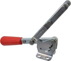 De-Sta-Co - 375 Lb Capacity, Horizontal, U-Bar, Flanged Base, Carbon Steel Pull Action Latch Clamp - 4" Drawing Movement, 8.33" OAL, Straight Handle - Eagle Tool & Supply