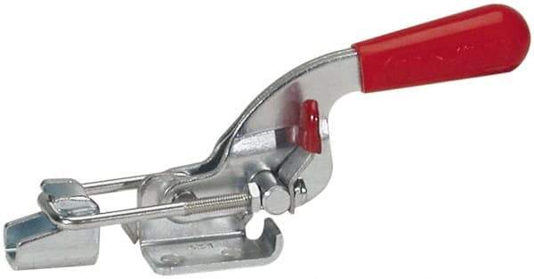 De-Sta-Co - 360 Lb Capacity, Horizontal, U Hook, Flanged Base, Stainless Steel Pull Action Latch Clamp - 1.18" Drawing Movement, 3.88" OAL, Threaded U Hook, Straight Handle - Eagle Tool & Supply