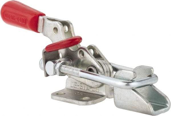 De-Sta-Co - 360 Lb Capacity, Horizontal, U Hook, Flanged Base, Carbon Steel Pull Action Latch Clamp - 1.18" Drawing Movement, 3.88" OAL, Threaded U Hook, Straight Handle - Eagle Tool & Supply