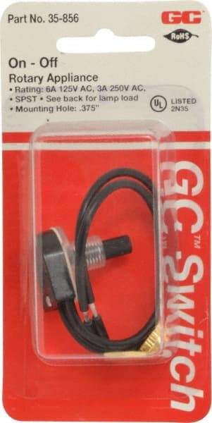 GC/Waldom - 3/8 Inch Mount Hole, Rotary Switch - Eagle Tool & Supply