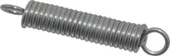 Made in USA - 3/8" OD, 19.24 Lb Max Load, 2-9/16" Max Ext Len, 0.062" Wire Diam Extension Spring - 31.84 Lb/In Rating - Eagle Tool & Supply