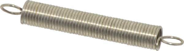 Made in USA - 1/4" OD, 3.01 Lb Max Load, 3-3/16" Max Ext Len, 0.028" Wire Diam Extension Spring - 1.76 Lb/In Rating - Eagle Tool & Supply
