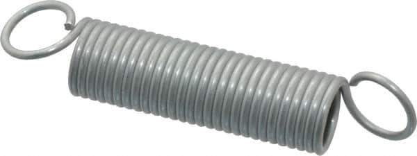 Made in USA - 15/32" OD, 10.43 Lb Max Load, 3-5/8" Max Ext Len, 0.054" Wire Diam Extension Spring - 6.43 Lb/In Rating - Eagle Tool & Supply