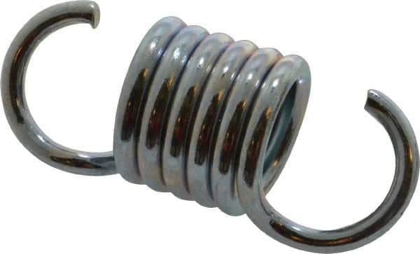 Made in USA - 3/4" OD, 44.25 Lb Max Load, 2" Max Ext Len, 0.105" Wire Diam Extension Spring - 108.52 Lb/In Rating - Eagle Tool & Supply