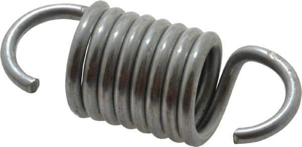 Made in USA - 3/4" OD, 40.25 Lb Max Load, 2-5/8" Max Ext Len, 0.105" Wire Diam Extension Spring - 81.39 Lb/In Rating - Eagle Tool & Supply