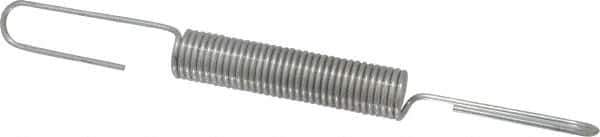 Made in USA - 9/16" OD, 19.65 Lb Max Load, 8-1/16" Max Ext Len, 0.072" Wire Diam Extension Spring - 9.49 Lb/In Rating - Eagle Tool & Supply
