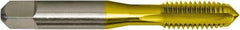 Vermont Tap & Die - 9/16-12 UNC 3/3B 4 Flute TiN Finish High Speed Steel Straight Flute Standard Hand Tap - Plug, Right Hand Thread, 3-19/32" OAL, 1-21/32" Thread Length, H3 Limit, Oversize - Exact Industrial Supply