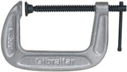 Gibraltar - Light-Duty 2-1/2" Max Opening, 1-7/16" Throat Depth, Cast Iron Standard C-Clamp - 600 Lb Capacity, 0" Min Opening, Standard Throat Depth, Malleable Cast Iron Screw - Eagle Tool & Supply