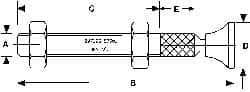 De-Sta-Co - 1/2-13 Carbon Steel Hex Head Tip Clamp Spindle Assembly - 63.5mm Thread Length, 72.14mm OAL, Flat Tip Cap, 3/4" Tip Surface Diam, Use with Toggle Clamps - Eagle Tool & Supply