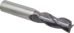 ProMax - 1/2", 3 Flute, Single End, Solid Carbide, 0.02" Corner Radius End Mill - 3" OAL, 35° Helix, Right Hand Flute, 1-1/4" LOC, Right Hand Cut - Eagle Tool & Supply