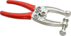 De-Sta-Co - 1556.88 N Load Capacity, 1.77" Throat Depth, 6.03" OAL, Carbon Steel, C Style Plier Clamp - 2.8" Max Jaw Capacity, M8x1.5 Spindle, 2.8" Open Throat Height, Red Handle, Spindle End - Eagle Tool & Supply