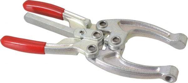 De-Sta-Co - 5337.87 N Load Capacity, 2.56" Throat Depth, 9.19" OAL, Carbon Steel, C Style Plier Clamp - M10x1.25 Spindle, 4.06" Open Throat Height, Red Handle, Spindle End - Eagle Tool & Supply