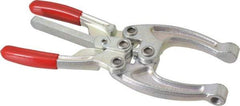 De-Sta-Co - 5337.87 N Load Capacity, 2.56" Throat Depth, 9.19" OAL, Carbon Steel, C Style Plier Clamp - M10x1.25 Spindle, 4.06" Open Throat Height, Red Handle, Spindle End - Eagle Tool & Supply