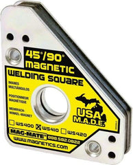 Mag-Mate - 3-3/4" Wide x 3/4" Deep x 4-3/8" High, Rare Earth Magnetic Welding & Fabrication Square - 75 Lb Average Pull Force - Eagle Tool & Supply