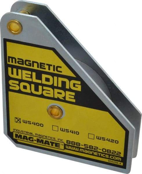 Mag-Mate - 3-3/4" Wide x 3/4" Deep x 4-3/8" High, Rare Earth Magnetic Welding & Fabrication Square - 75 Lb Average Pull Force - Eagle Tool & Supply