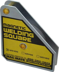 Mag-Mate - 3-3/4" Wide x 3/4" Deep x 4-3/8" High, Rare Earth Magnetic Welding & Fabrication Square - 75 Lb Average Pull Force - Eagle Tool & Supply