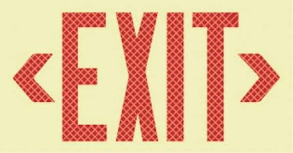 NMC - Exit, Plastic Exit Sign - 17" Wide x 10" High, Glow-in-the-Dark - Eagle Tool & Supply