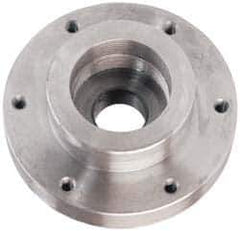 Buck Chuck Company - Adapter Back Plate for 6" Diam Self Centering Lathe Chucks - 2-3/16 - 10 Mount, 2.192" Through Hole Diam, 4.906mm ID, 6-1/2" OD, 0.947" Flange Height, Steel - Eagle Tool & Supply