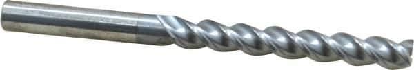 Niagara Cutter - 5/16", 2-1/4" LOC, 5/16" Shank Diam, 4" OAL, 3 Flute, Solid Carbide Square End Mill - Single End, TiCN Finish, Spiral Flute, 45° Helix, Centercutting, Right Hand Cut, Right Hand Flute, Series A345 - Eagle Tool & Supply
