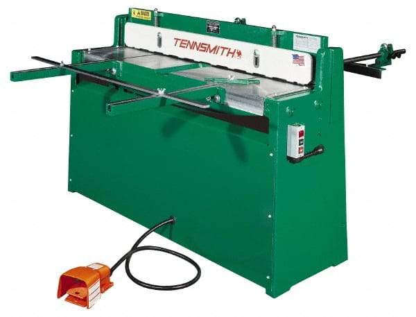 Tennsmith - 52-1/4 Inch Long Blade, Hydraulic Power Floor Shear - 61 Inch Wide x 25 Inch Deep x 42 Inch High, 0.0394 Inch Stainless Steel Capacity, 0.0630 Inch Mild Steel Capacity, 30 Inch Back Gauge Range - Eagle Tool & Supply