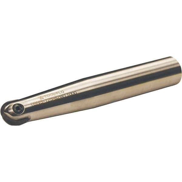 Tool-Flo - 1" Cut Diam, 1-1/4" Shank Diam, 8-1/4" OAL, Indexable Ball Nose End Mill - 3-7/8" Head Length, Straight Shank, TBN Toolholder, TBNR 1000, TBRR 1000 Insert - Eagle Tool & Supply