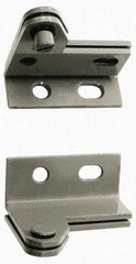 Stanley - 1-1/2" Long x 1.06" Wide x 11/84" Thick, Satin Chrome Finish Steel, Left Hand Wardrobe Pivot Hinge - 1/4" Pin Diam, 4 Holes, 1-1/8 Min Door Thickness, 75 Lb Capacity, 1" Leaf Height - Eagle Tool & Supply