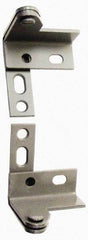 Stanley - 2-1/2" Long x 7/8" Wide x 11/84" Thick, Satin Chrome Finish Steel, Wardrobe Pivot Hinge - 1/4" Pin Diam, 5 Holes, 1-1/8 Min Door Thickness, 75 Lb Capacity, 3" Leaf Height - Eagle Tool & Supply