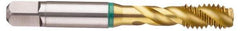 Guhring - 3/8-16 UNC, 3 Flute, 40° Helix, Modified Bottoming Chamfer, TiN Finish, Cobalt Spiral Flute STI Tap - Right Hand Flute, 3.381" OAL, 0.367" Shank Diam, 3B Class of Fit, Series 3988 - Exact Industrial Supply