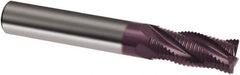 Guhring - 1/2" Diam, Coarse Pitch, 1" LOC, 4 Flute Solid Carbide Corner Chamfer Roughing End Mill - Uncoated, 3" OAL, 1/2" Shank Diam, Single End - Eagle Tool & Supply