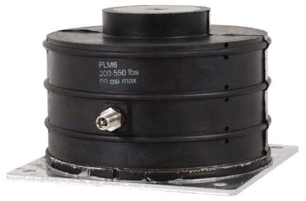 Tech Products - M12 x 1.75 Bolt Thread, 6-3/4" Long x 6.88" Wide x 3-1/2" High Pneumatic Stud Mount Leveling Pad & Mount - 1,200 Max Lb Capacity, 6.74" Base Diam - Eagle Tool & Supply