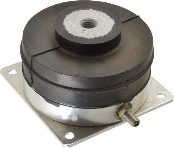 Tech Products - 1/2-13 Bolt Thread, 4-1/8" Long x 4.19" Wide x 2-1/2" High Pneumatic Stud Mount Leveling Pad & Mount - 300 Max Lb Capacity, 4.14" Base Diam - Eagle Tool & Supply