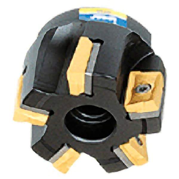 Iscar - 7 Inserts, 63mm Cut Diam, 25.4mm Arbor Diam, 12.5mm Max Depth of Cut, Indexable Square-Shoulder Face Mill - 0/90° Lead Angle, 50mm High, 3M AXKT 1304 Insert Compatibility, Series Mill2000 - Eagle Tool & Supply