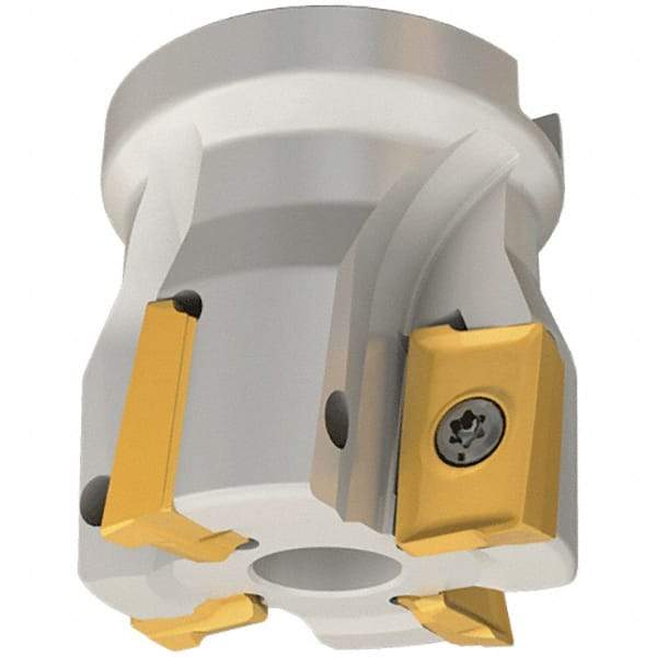 Iscar - 5 Inserts, 2-1/2" Cut Diam, 1" Arbor Diam, 0.787" Max Depth of Cut, Indexable Square-Shoulder Face Mill - 0/90° Lead Angle, 1.77" High, 3M AXKT 2006 Insert Compatibility, Series Mill2000 - Eagle Tool & Supply