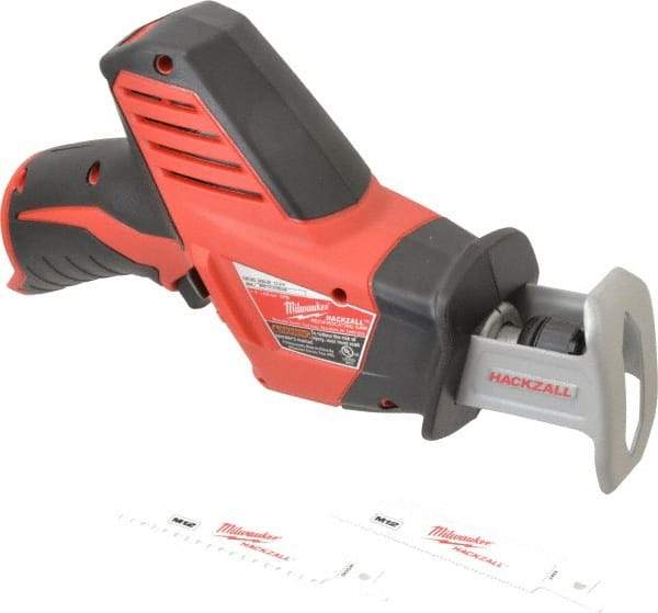 Milwaukee Tool - 12V, 0 to 3,000 SPM, Cordless Reciprocating Saw - 1/2" Stroke Length, 11" Saw Length, Lithium-Ion Batteries Not Included - Eagle Tool & Supply