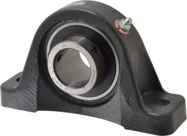 Browning - 1-7/16" ID, 7-1/4" OAL x 4-3/16" OAH Pillow Block - 4,467 Lb Static Cap, 7,340 Lb Dyn Cap, 5-17/32" Btw Mnt Hole Ctrs, 2-1/8" Base-to-Ctr Ht, Cast Iron - Eagle Tool & Supply