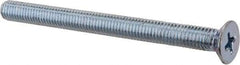 Value Collection - M5x0.80 Metric Coarse, 60mm OAL Phillips Drive Machine Screw - Flat Head, Grade 4.8 Steel, Zinc-Plated Finish, Without Washer - Eagle Tool & Supply