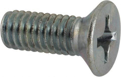 Value Collection - M6x1.00 Metric Coarse, 16mm OAL Phillips Drive Machine Screw - Flat Head, Grade 4.8 Steel, Zinc-Plated Finish, Without Washer - Eagle Tool & Supply