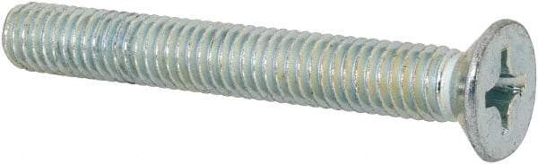 Value Collection - M6x1.00 Metric Coarse, 45mm OAL Phillips Drive Machine Screw - Flat Head, Grade 4.8 Steel, Zinc-Plated Finish, Without Washer - Eagle Tool & Supply