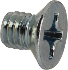 Value Collection - M6x1.00 Metric Coarse, 8mm OAL Phillips Drive Machine Screw - Flat Head, Grade 4.8 Steel, Zinc-Plated Finish, Without Washer - Eagle Tool & Supply